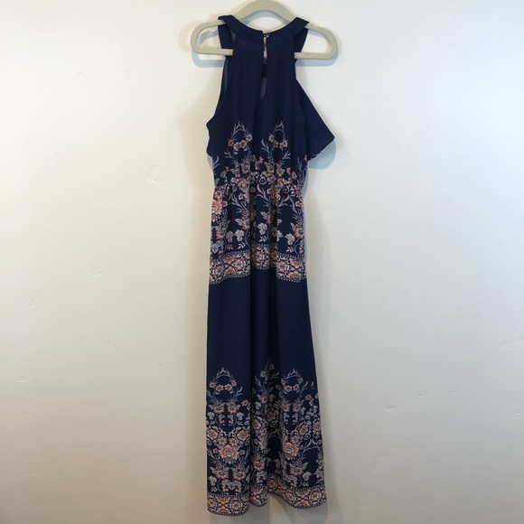 3/$25 Monteau Girl Navy Floral Maxi Dress, Size 7 - Picture 2 of 7